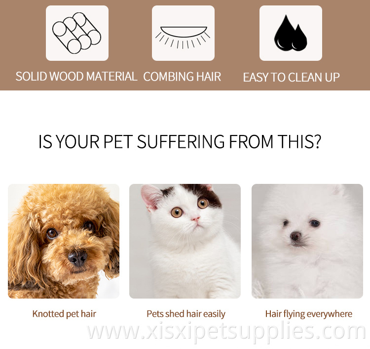 Factory Wholesale Upscale Wooden Pet Deshedding Brush Comb Deshedding Tool Dog Hair Brush